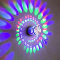 3W RGB colorful LED hotel bar hall decorations indoor spiral wall lights